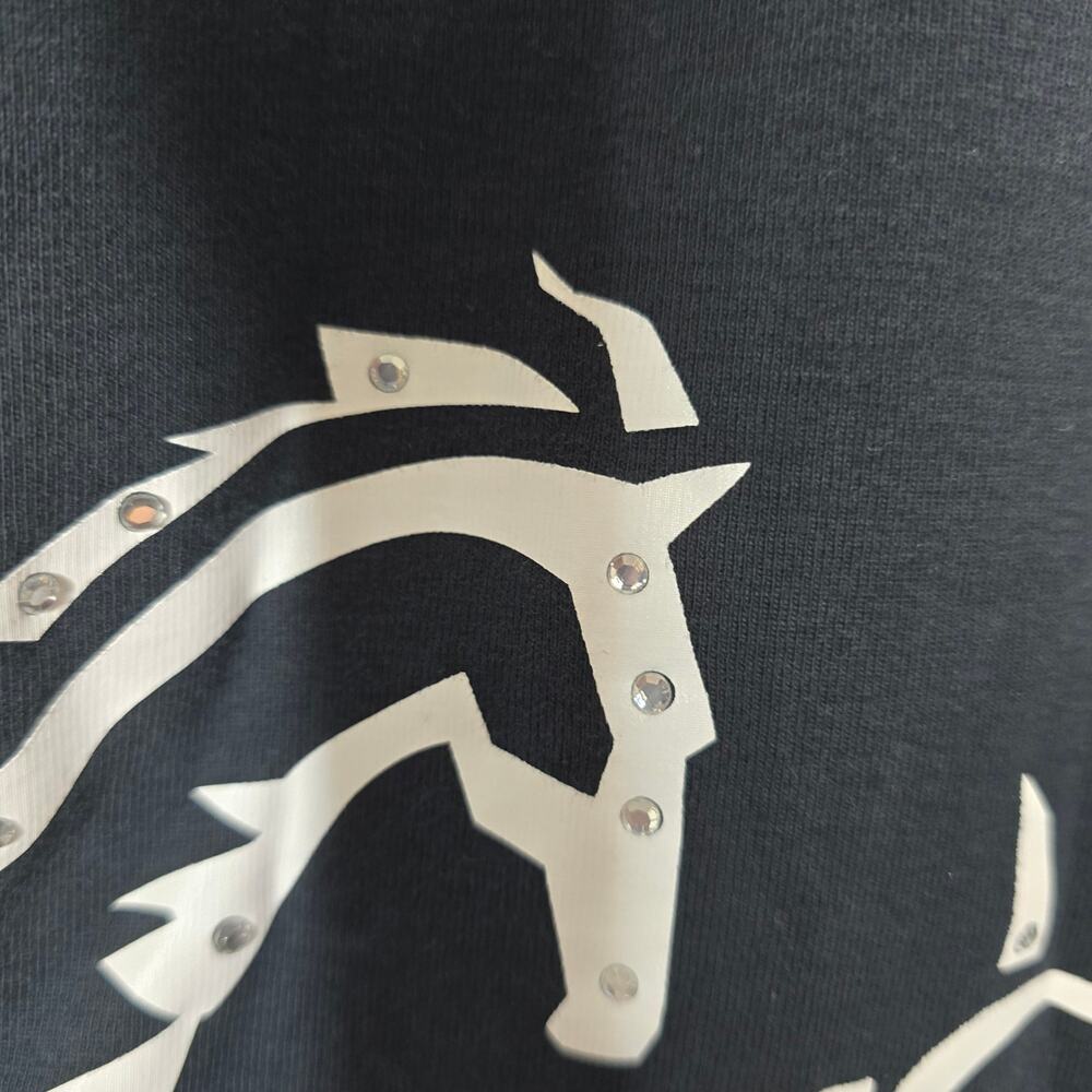 Ariat Horse Print Black Rhinestone Detail  Long-sleeve T-shirt Top Size XL - Picture 3 of 7